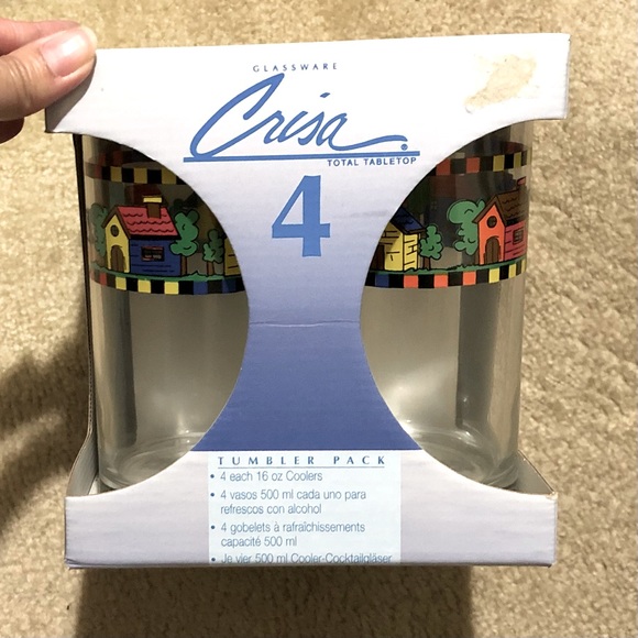 NWT Vintage Crisa Glassware Tumblers (Set of 4) - Picture 1 of 3